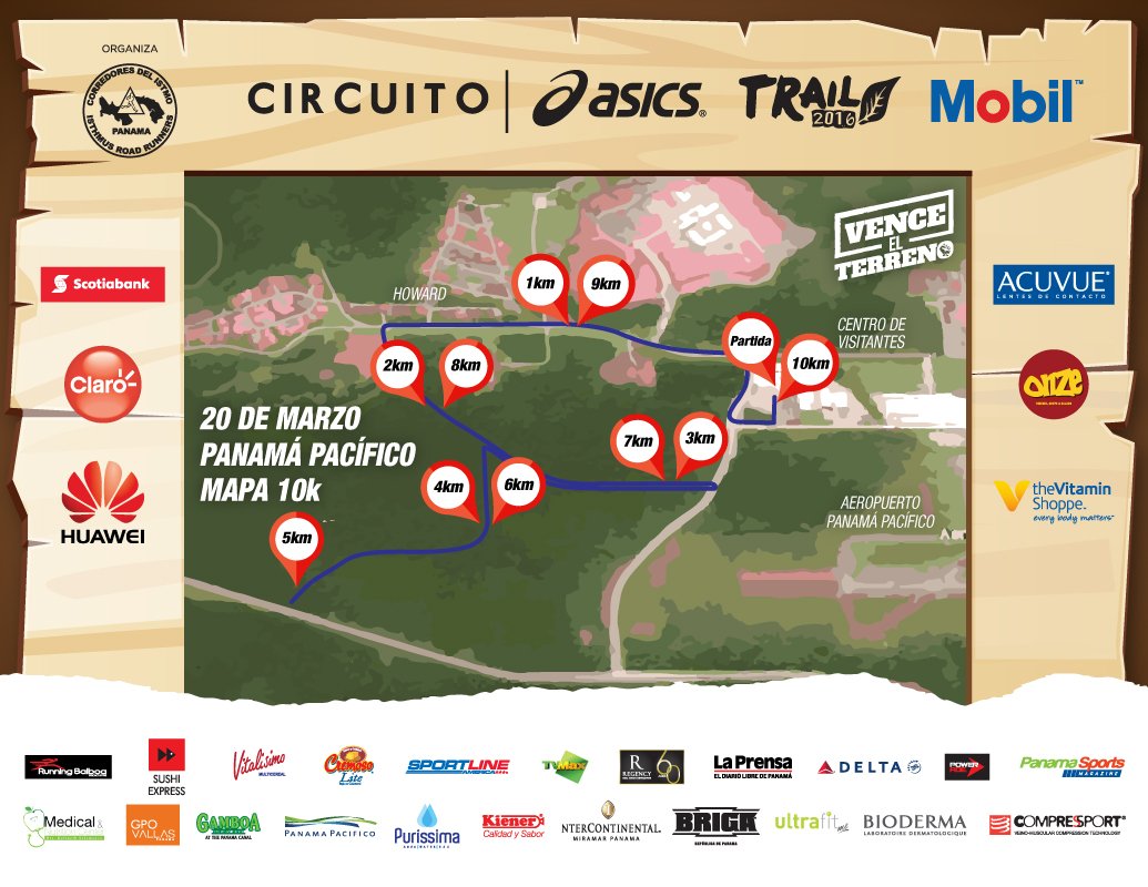 Ruta 10k <a href="/circuitoasics/">Circuito Asics</a> trail mobil este domingo 20 marzo <a href="/panamapacifico/">Panamá Pacífico</a> @ScotiabankPA <a href="/sportlinepanama/">Sportline America</a>
