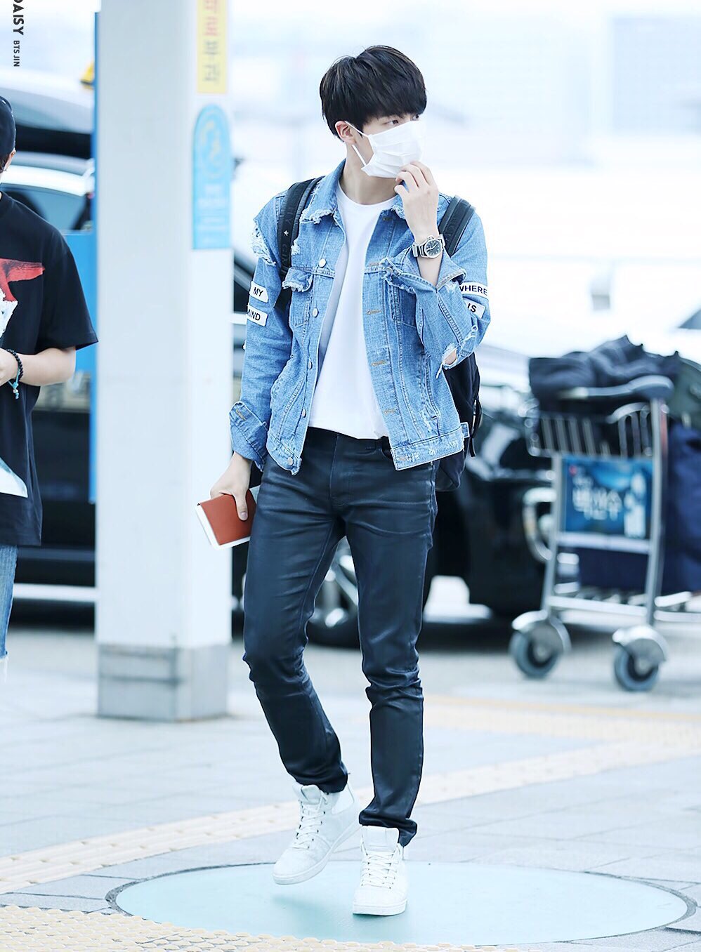 BTS Jin Inspired Light Blue Denim Jacket