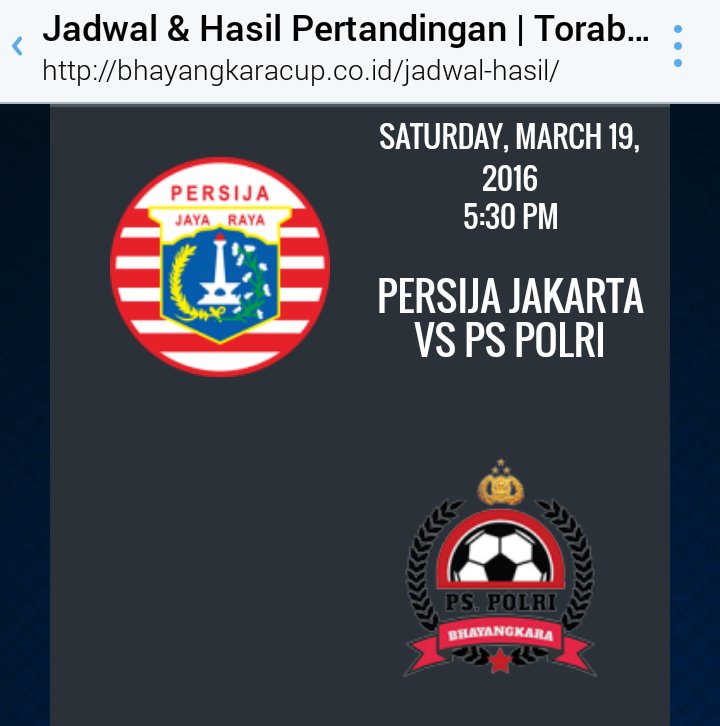 Fanboycrypto0x's tweet photo. Bhayangkara Cup, Sabtu 19 Maret 2016, Persija vs PS Polri 17.30 wib, Stad I Wayan Dipta, Bali LIVE NET TV #UpdateJO https://t.co/YJ1eXpQuBS