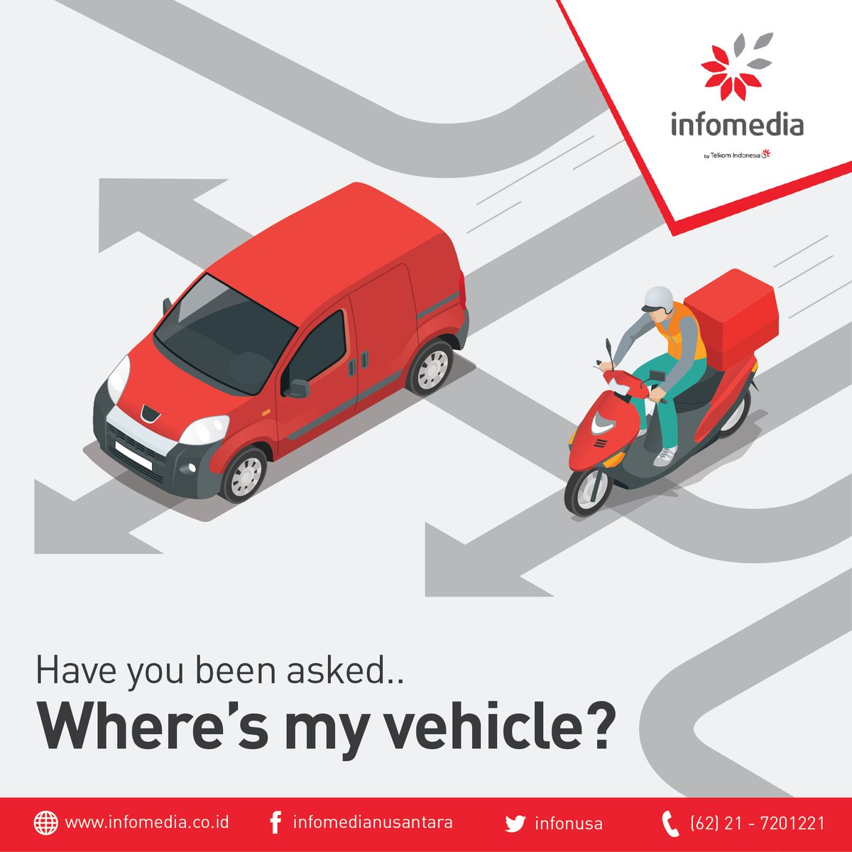 infonusa's tweet photo. With Infomedia’s new vehicle tracking tool, you can find 
your vehicle in no time.. #InfomediaFleetManagement https://t.co/giaJI47ai4