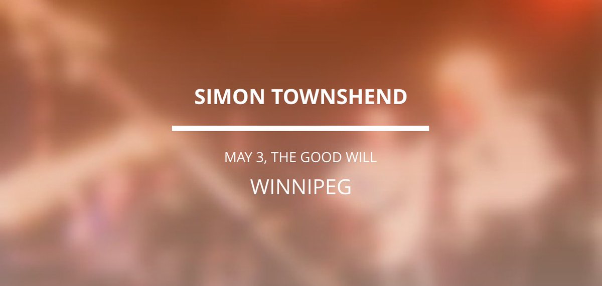 GigsInWinnipeg's tweet image. Winnipeg, are you ready for Simon Townshend? Get your tix here j.mp/1Md0ZIt