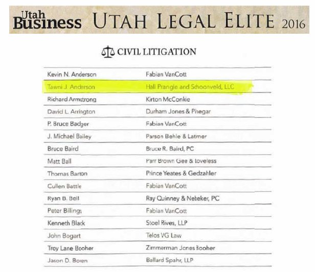 HPSLaw's tweet photo. Congrats to HPS Utah's Tawni Anderson - named to Utah Magazine's Legal Elite!  https://t.co/cUe7G7qp6N https://t.co/JGVBSACjDi