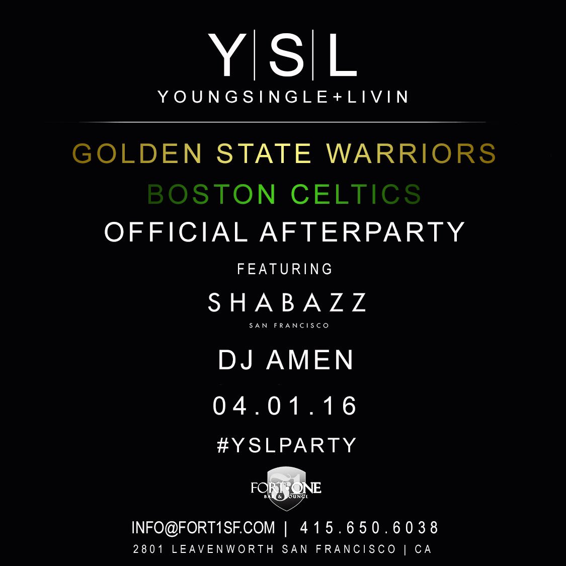 FortOneSF's tweet photo. TONIGHT! Is the official GSW &amp; Boston Celtics Afterparty RSVP now at https://t.co/Tqotu0ZbBp #bayarea #party https://t.co/kfCZWlfLbR