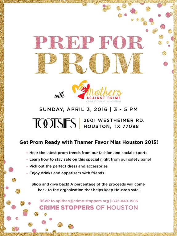 leading4ever's tweet image. #DontMiss @CrimeStopHOU #PrepForProm this Sunday, Apr 3rd @3pm! #FREEevent just #RSVP #ReTweet to spread the word!