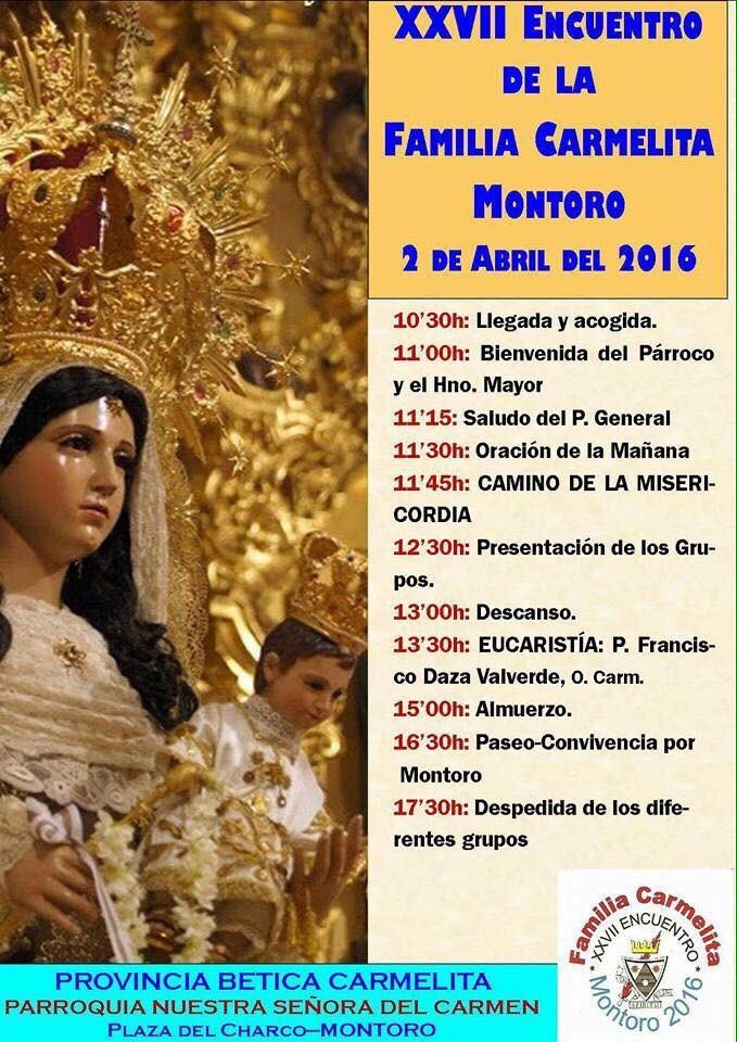 HDAD_CARMENMONT's tweet photo. Recordamos que Mañana en la Parroquia de Ntra. Sra. Del Carmen tendrá lugar el XXVII Encuentro Carmelita https://t.co/ICUNVIE3eJ