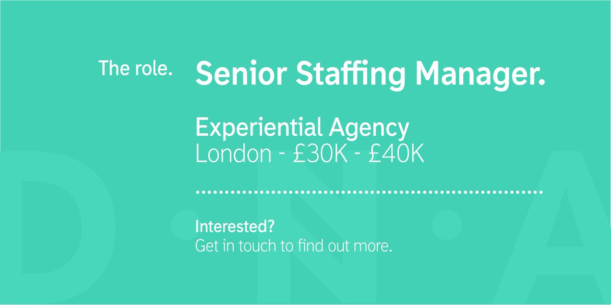 dnajobs's tweet photo. #hiring #Senior #StaffingManager // https://t.co/rLyRUqsFIw @DNA_Mike has #Experiential #Agency roles in #London https://t.co/46zhQE6W8b