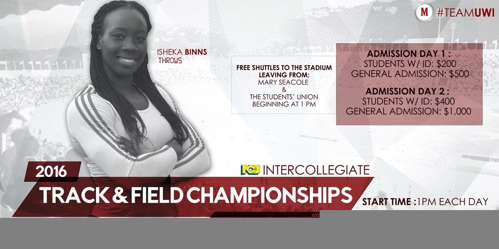 ELRTowersHall's tweet photo. TODAY: @ncb/@IntercolJA Track and Field Championships 2016
Towerites are headlining for UWI!
#TeamUWI #TeamELR 🎉🎉 https://t.co/427nwwsaoQ