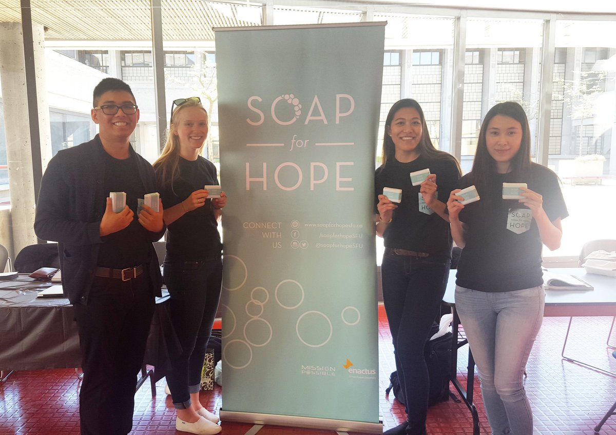 EnactusSFU's tweet photo. @SoapForHopeSFU was selling their #upcycled soap yesterday in WMC! Follow them to find out about future sales. https://t.co/HmS7vaDIs2