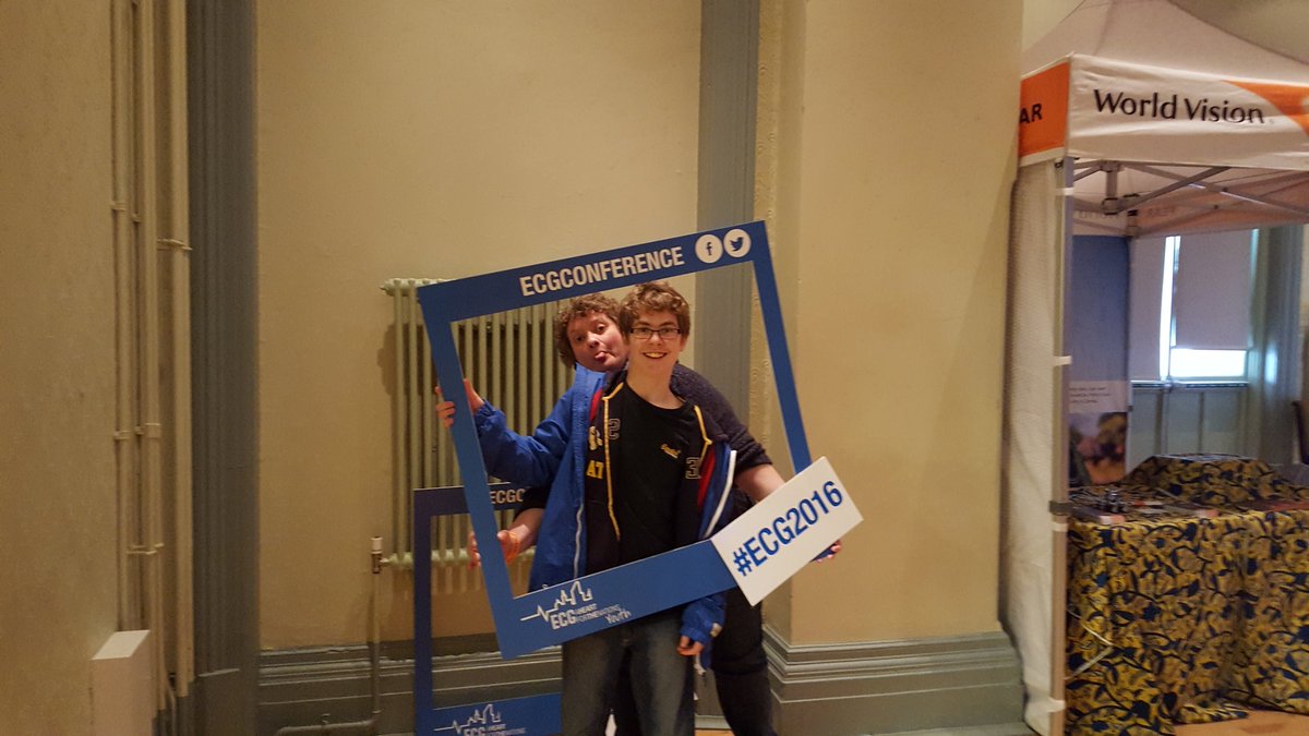 kathyklown's tweet photo. @ECGconference #ecg2016 Mum photo bombs son https://t.co/4mejCYpyay