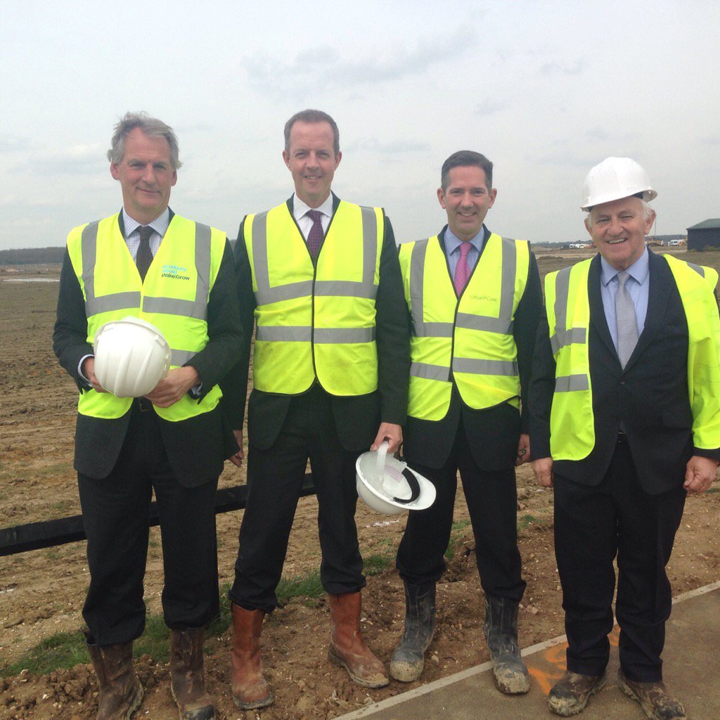 Site of proposed iMET training college at Alconbury Weald w minister Nick Boles
