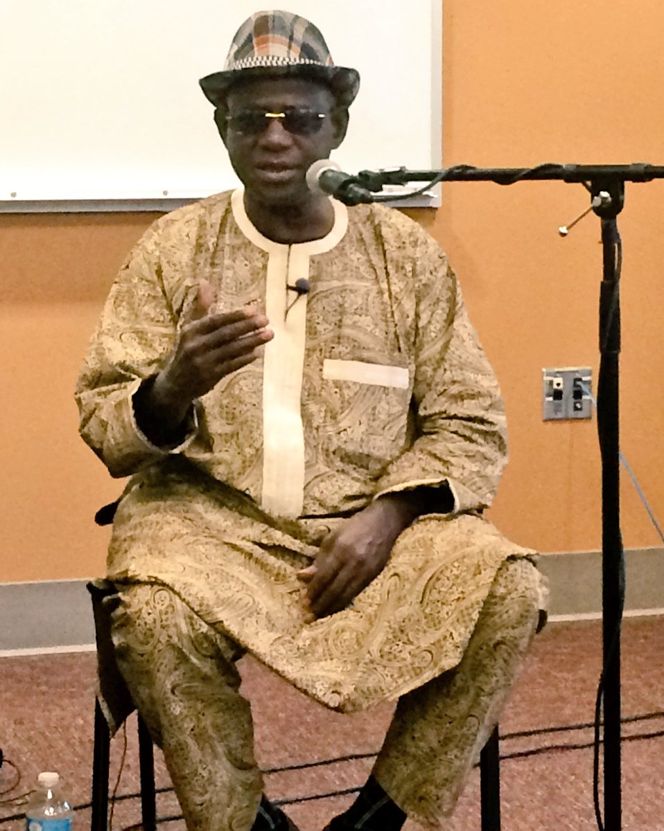 DukePerformance's tweet photo. LIVE: @kassemady speaks w/ @Soccerpolitics &amp; Amadou Fofana at @DukeFSP about the griot tradition. @DukeAfricaIn https://t.co/X2LOEu5x7l