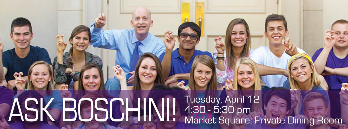 TCU's tweet photo. Have questions about TCU? Talk personally with the Chancellor, April 12 in Market Square! #AskBoschini https://t.co/U3qZZ8bZv2