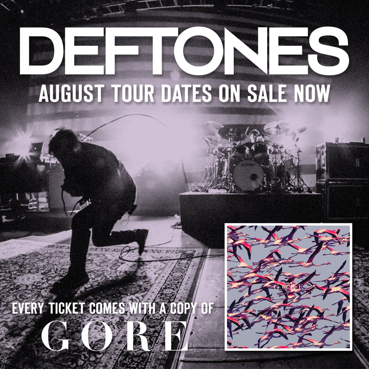deftones's tweet photo. Tix for the Deftones’ August run are on sale now! Repost w/#Deftones for a chance to win. https://t.co/bLGVtW5PDb