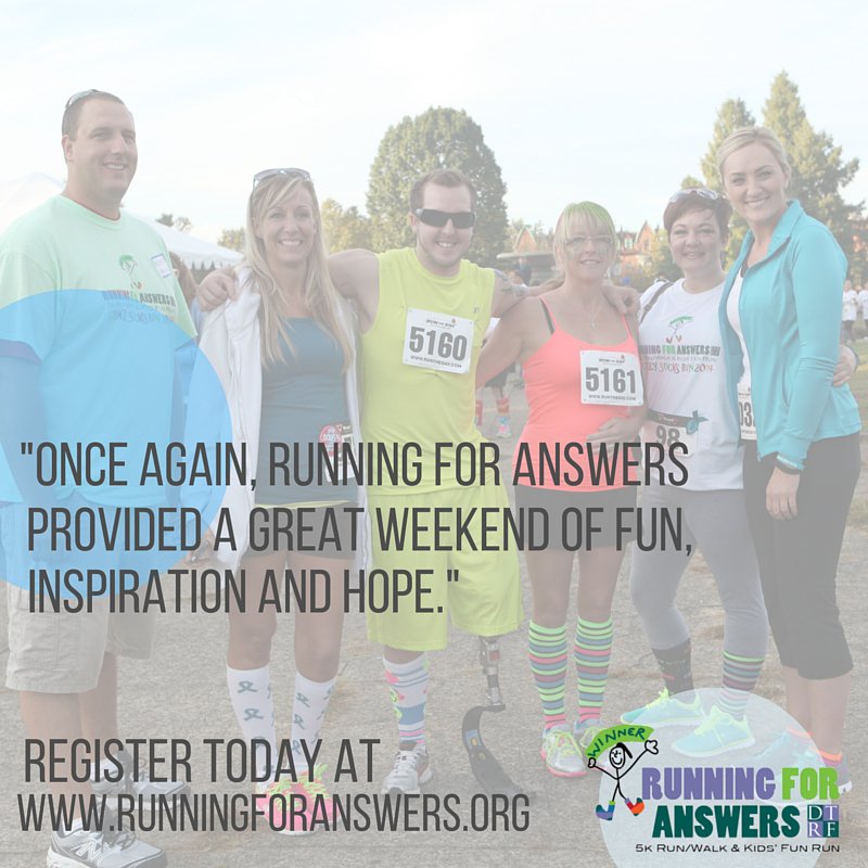 RunForAnswers's tweet photo. Register today for Running for Answers 5K & Kids' Fun Run! https://t.co/lSvJ3PgM37 #runforanswers https://t.co/iBFQU0jsm9
