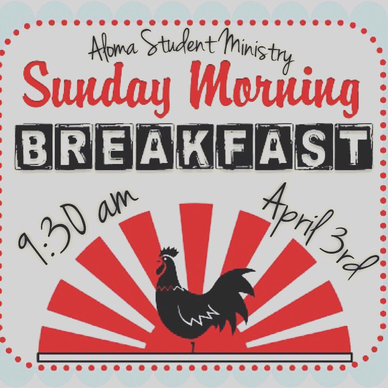 StudentsofAloma's tweet photo. FREE FOOD FOR STUDENTS SUNDAY MORNING!!! https://t.co/eJRB9a50l8
