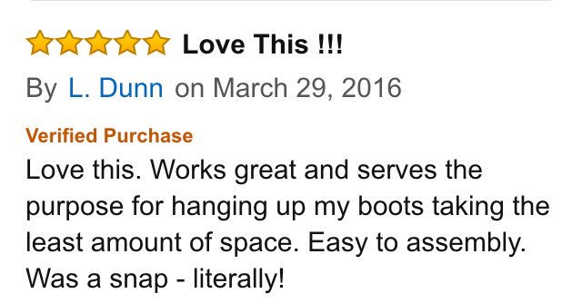 BootButler's tweet image. And we love getting reviews like this! Read more + leave your own: amazon.com/Boot-Butler-5-… #boots #BootButler