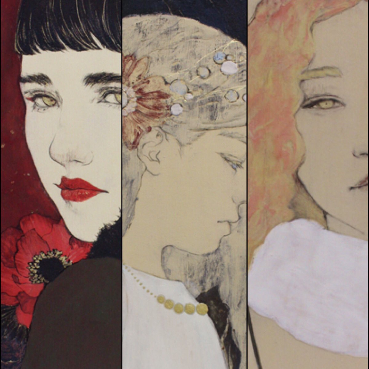 島田沙菜美 Sanami Shimada はじまります O 日本画新鋭女流画家三人展 会期 4月2 5月8日 時間 12 00 19 00 会場 Art Space Kin Gyo Koo Kan 金魚空間 台北 T Co Wgpxcw0cde