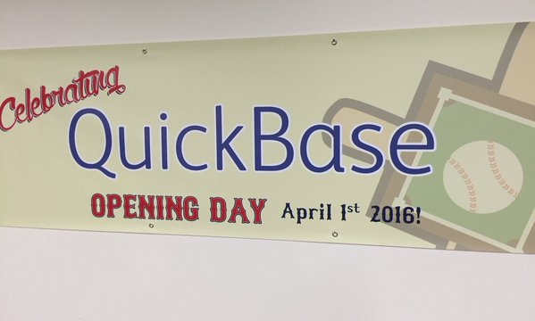 AlexNForbes's tweet photo. It's "Opening Day" at #QUICKBASE, our first day as an independent company! https://t.co/AE2WPhE0EY #TeamQuickBase https://t.co/MXZ8TiBCZb