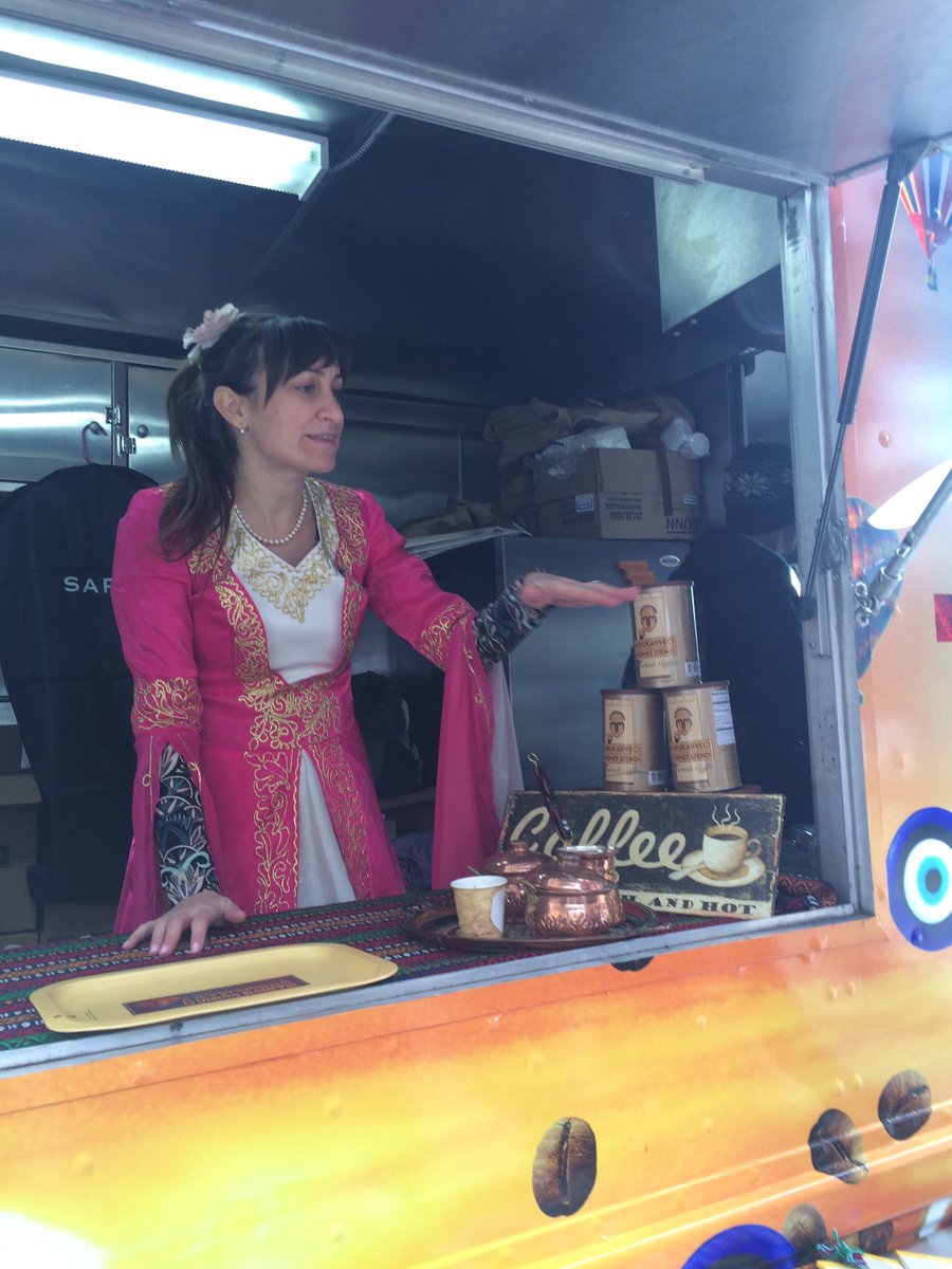 JonGauthier's tweet photo. Very cool Thanks @TRCoffeeTruck for the Turkish coffee/delights &amp; for stopping @csiTO today #TurkishCoffeeTO https://t.co/4RyV7KsH7M