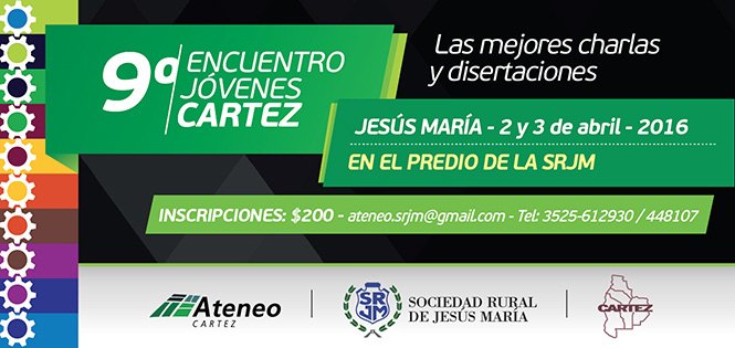 ATENCIÓN Mañana y pasado llega 9° Encuentro de Jóvenes de Cartez <a href="/AteneoCARTEZ/">Ateneo CARTEZ</a> <a href="/Ateneosrjm/">Ateneo SRJM</a> cra.org.ar/0/vnc/nota.vnc…