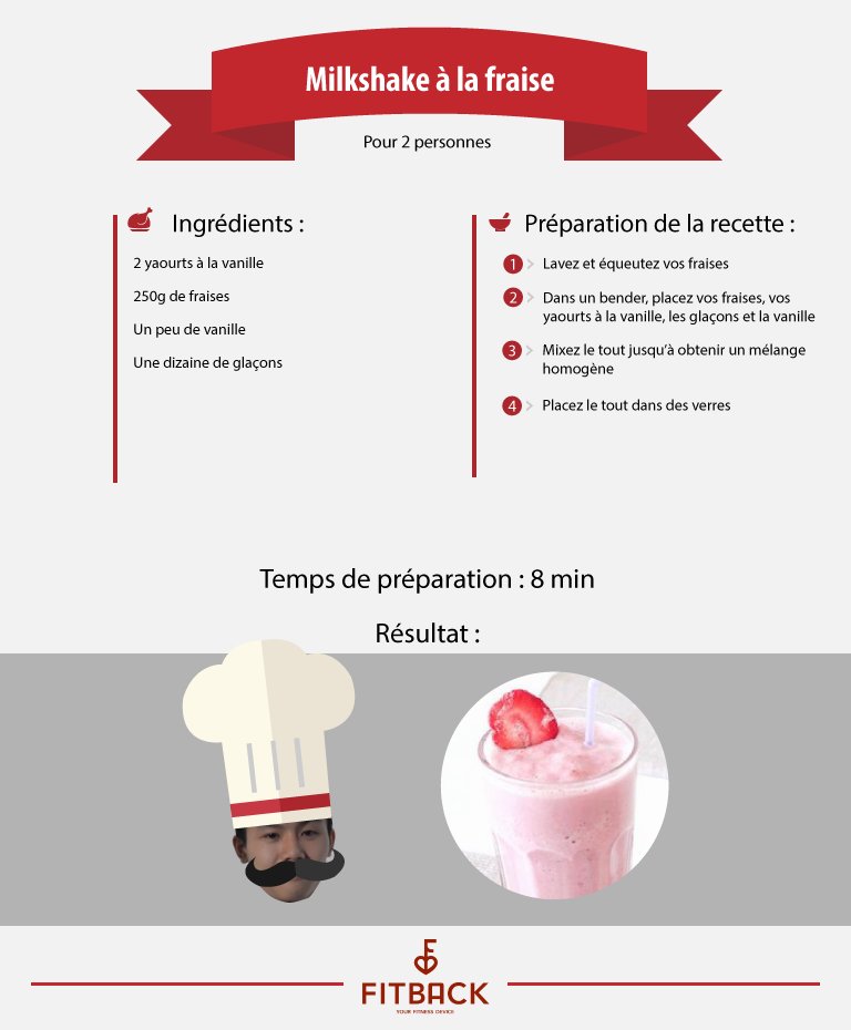FitBack_App's tweet image. Petit rafraichissement à la fraise #milkshake #fraise #recette #fit #chef  #fruits