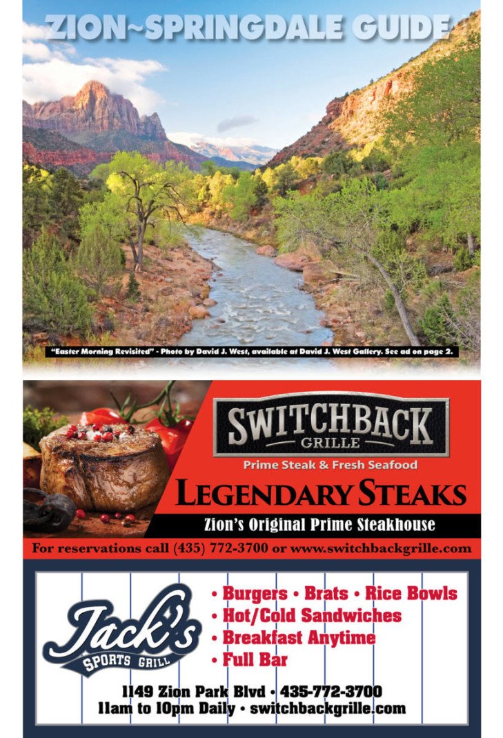 Zion~Springdale Guide April 2016 <a href="/SUindependent/">The Independent</a> <a href="/SpringdaleUtah/">Springdale Utah</a> <a href="/ZionNPS/">Zion National Park</a> #news #event #guide springdale.co/zion-springdal…