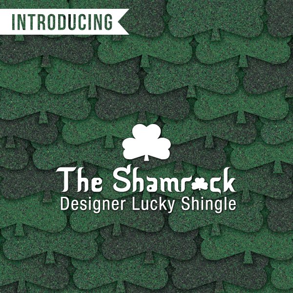 MalarkeyRoofing's tweet image. What better way to celebrate our anniversary than with a commemorative #roofing shingle design? Meet "The Shamrock”