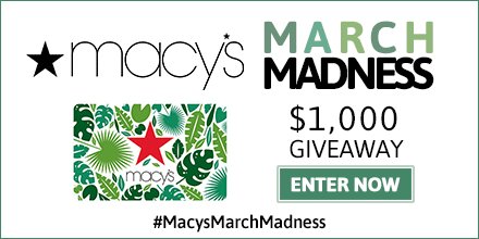 PriceJump's tweet image. Last day to enter to win one of 20 $50 @Macys gift cards! Enter: ow.ly/105Ysh #MacysMarchMadness