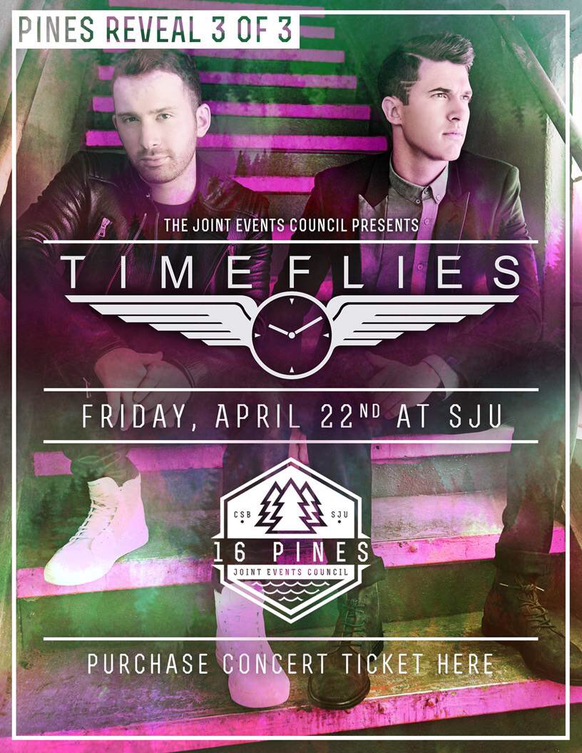 csbsjujec's tweet photo. You heard right! @Timeflies is coming Friday, April 22nd! Ticket link in bio. #16Pines ⏰💨 https://t.co/lHXDSjm8u6