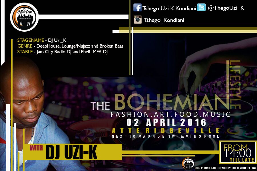 LifestyleAfair's tweet photo. Catch @TshegoUZI_K live @ #BohemianLifestyleSocialMarket
#2April2016 @Jack'sPlace Atteridgeville #HelloTshwaneTv https://t.co/cAOgX0YPCK