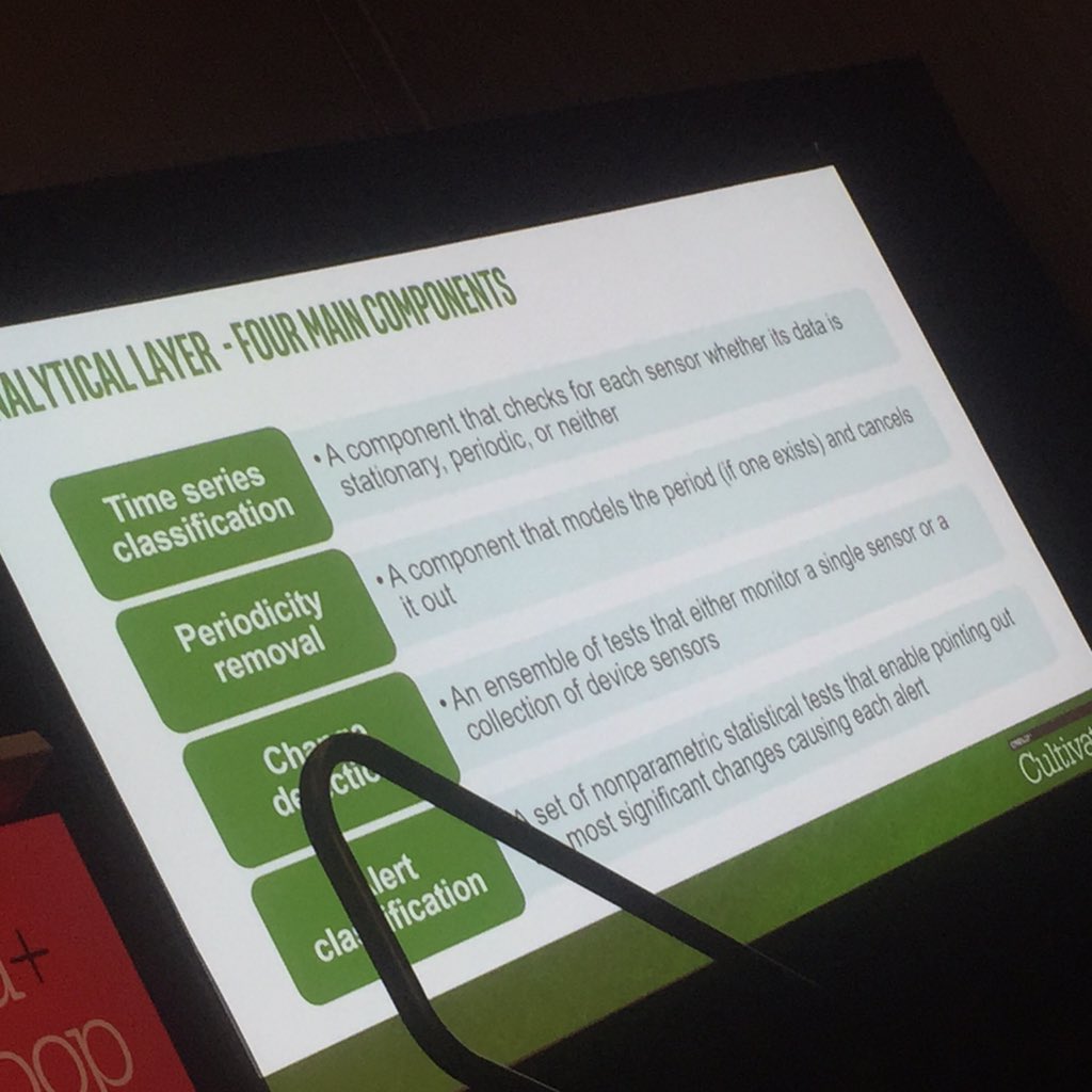 ayirpelle's tweet image. #RealtimeStreaming #StrataHadoop Moty Fania @intel #SparkStreaming baseline aggregates, periodicity removal