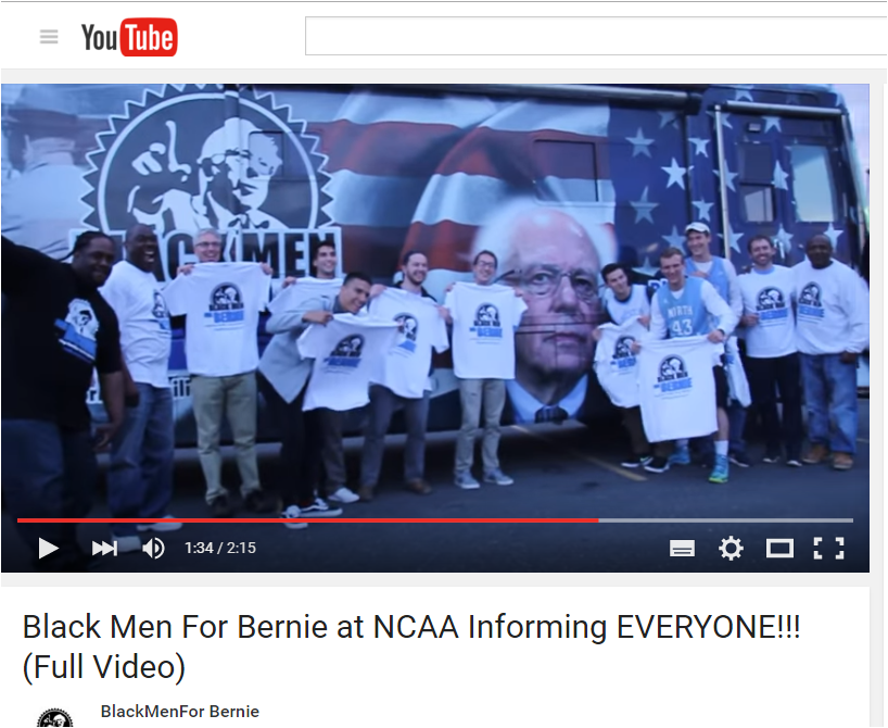 CorneyKAlone's tweet photo. @BlkMenForBernie @BernieSanders @YouTube #KeepBerning This is so cool. #TheBernMovement is not relenting. #BernToWin https://t.co/RrD3iaFxas