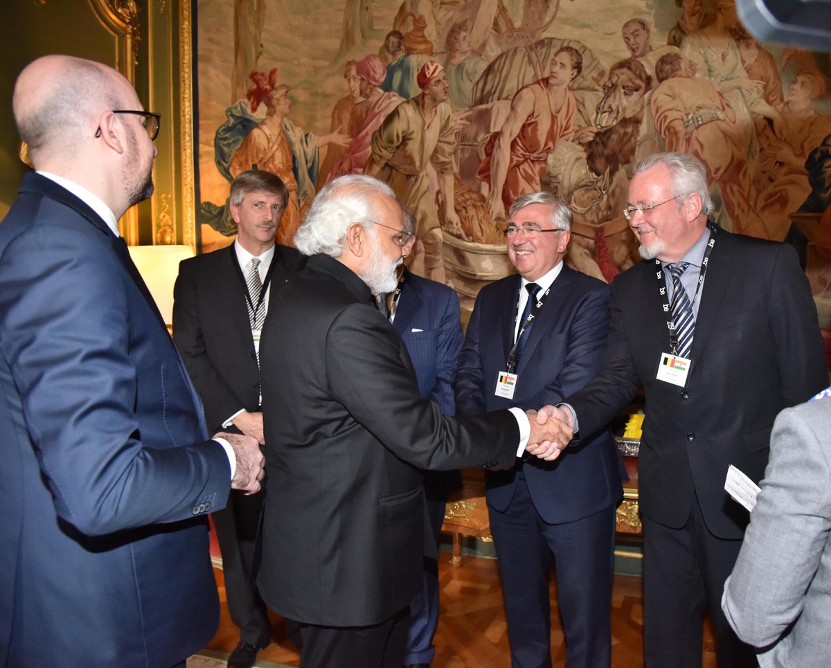 narendramodi's tweet photo. Told Belgian CEOs- come explore opportunities in India…they are even more solid & sustaining than the diamonds! https://t.co/0IVyjbFxkQ