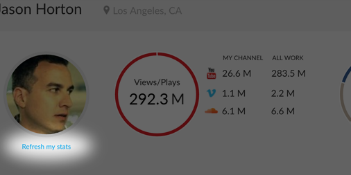 Refresh your VIEWS/PLAYS &amp; REACH stats faster! Just click REFRESH MY STATS link your profile doneby.com