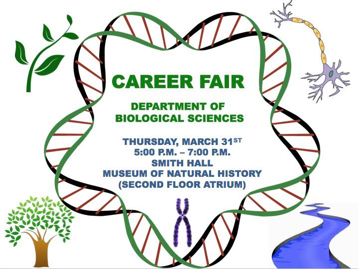 UA_BCAS's tweet photo. Interested in a career in biology? Don't miss tomorrow's career fair in Smith Hall from 5-7 pm! #AllAboutAS https://t.co/B5oVVA4goJ