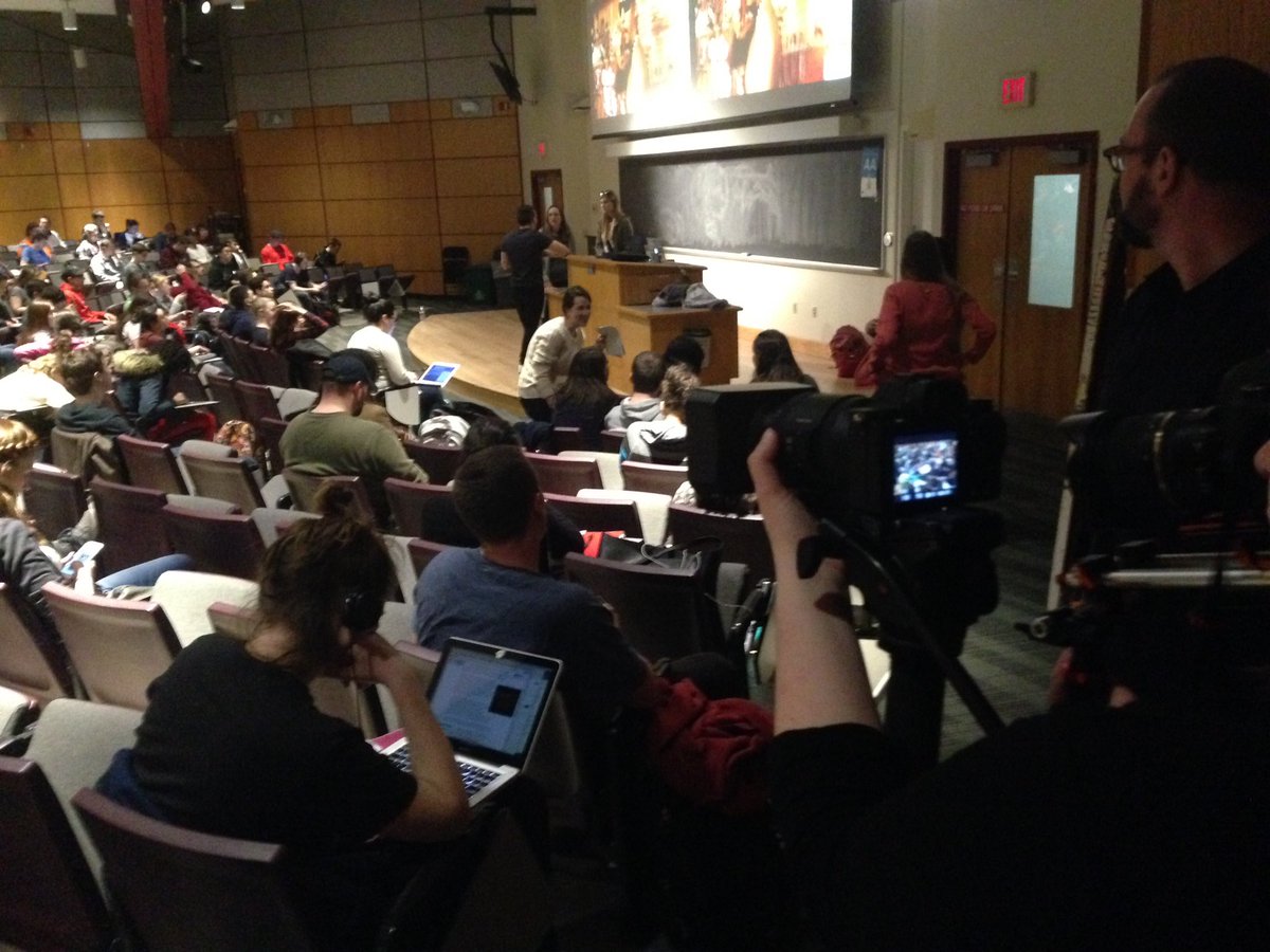 IsenbergUMass's tweet photo. Shooting a big video project with @FORGEworldwide all around campus today! Right now Marketing 301. Look alive! https://t.co/u6JJ6FXotf