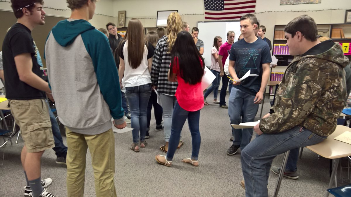teachgodwin's tweet photo. Inner/outer circle #CISDGameOn last minute prep, games work in high school too! https://t.co/yXwmOglsZY