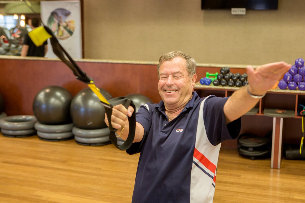 One of our Rancho San Clemente #Tennis memebers getting his stretch on #TRX #PersonalTraining