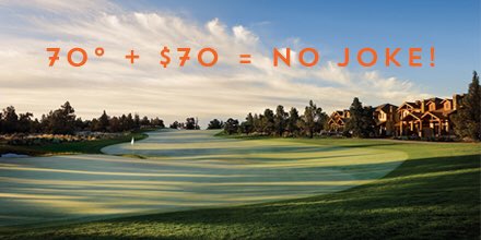 PronghornResort's tweet image. This Friday 4/1 🌞 70 degrees plus Nicklaus for just $70* #nojoke #notfoolin #golf #inbend 541-693-5365