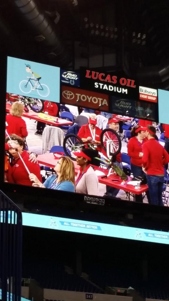 bertagail's tweet photo. Love conference that gives  back to our community by building bikes for local kids @FMCNAnews @VisitIndy #loveindy https://t.co/8WQKbtz9WK