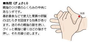 ginchan_muda's tweet photo. 暴飲暴食で衰えた胃腸や肝臓を回復させる働きがあるツボです。

年とるとマジで暴飲暴食は体に負担かかるから
気を付けてください。
おい、おめーのこと言ってんだよマヨネーズ人間。 https://t.co/uA3DaKZ2oL
