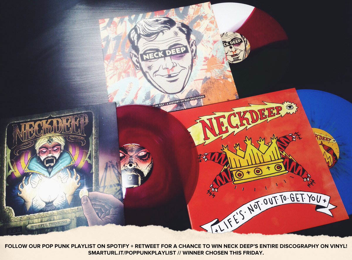 FLASH GIVEAWAY! RT + follow our <a href="/Spotify/">Spotify</a> playlist for a chance to win 3 <a href="/NeckDeepUK/">Neck Deep</a> vinyls! smarturl.it/poppunkplaylist