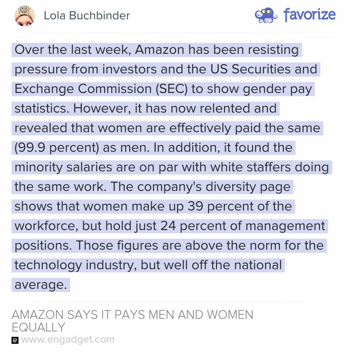 get_fancy's tweet photo. #Progress! via @stevetdent. #genderequality #womenintech #tech #amazon https://t.co/keZf6iYZeO https://t.co/5LfAdWKqIg