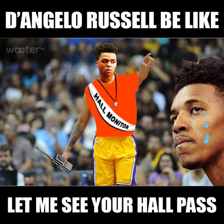 WooterApparel's tweet photo. D'Angelo Russell out here like... https://t.co/3uMZ4rf7Ar
