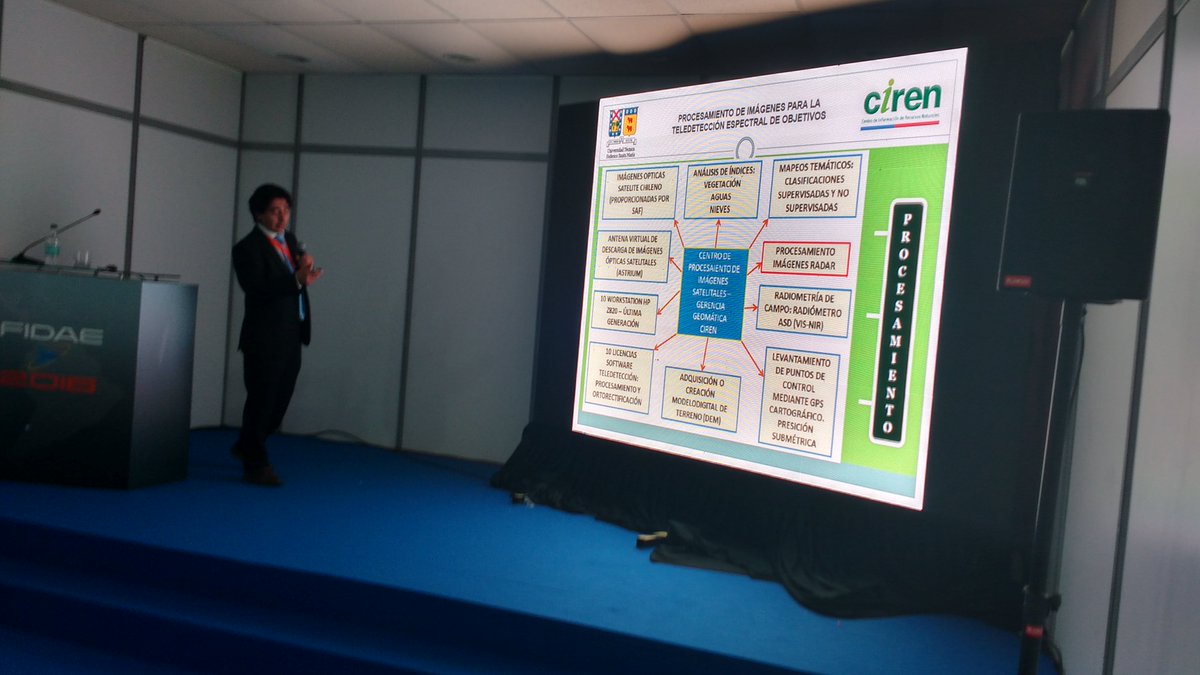 CIREN_CHILE's tweet photo. Hoy en #Lars2016 charla sobre procesamiento espectral, realizada por el cartógrafo de Ciren, Marcelo Durán. https://t.co/vBrhHmfJ6B