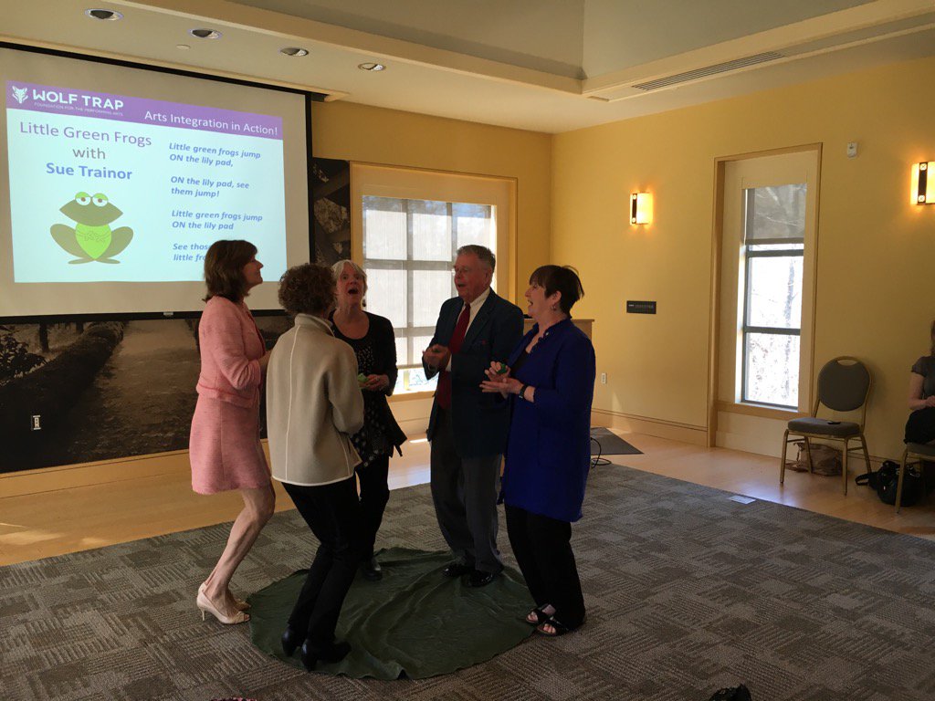 Nancypperry's tweet photo. Thx @VirginiaArts for trying Little Green Frogs w@Wolf_Trap master artist #artsed #ece @VAFORARTS @Americans4Arts https://t.co/jW0ozj4Coz
