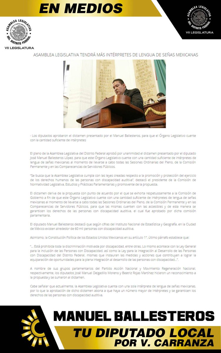 jmballesterosl's tweet image. ASAMBLEA LEGISLATIVA TENDRÁ MÁS INTÉRPRETES DE LENGUA DE SEÑAS MEXICANAS
aldf.gob.mx/comsoc-asamble… @AsambleaDF