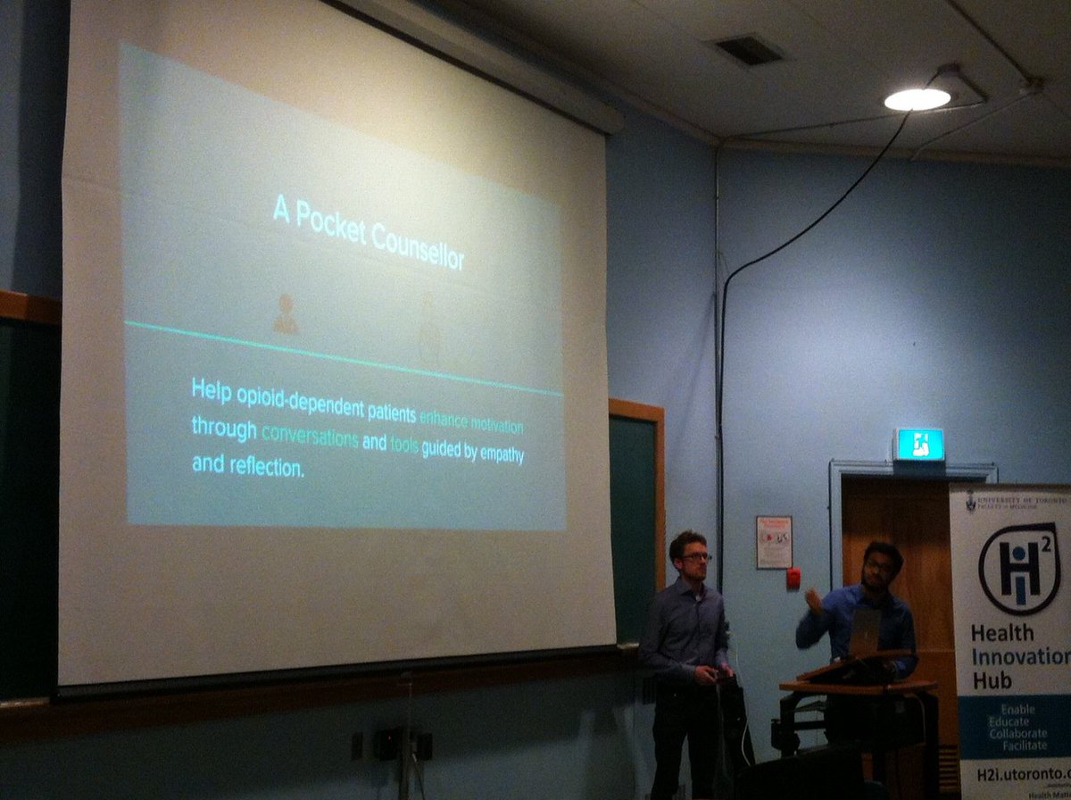 HealthEdgeUofT's tweet photo. Mitoc app for opioid addiction monitoring and support #HealthEdge16 https://t.co/0tSYvFBEYQ