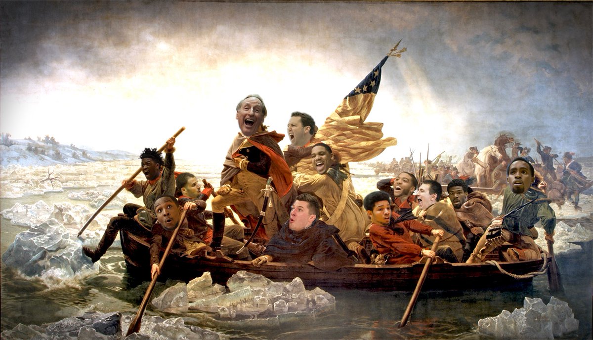 FauxmerDrew's tweet photo. "@ValpoBasketball crosses the Delaware" #DownWithTheColonials #GoValpo https://t.co/Wstct7vucL