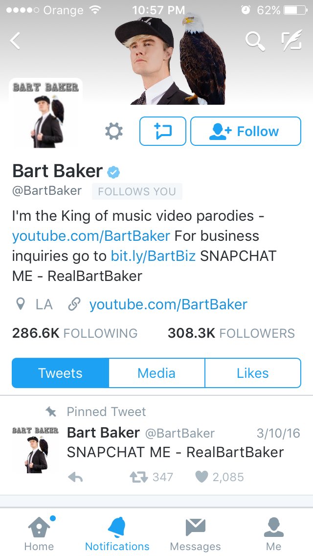 Alyssa_Am97's tweet photo. When @BartBaker follows u out of the blue and u don't even Follow him! LOL! https://t.co/rXynWt9hUI